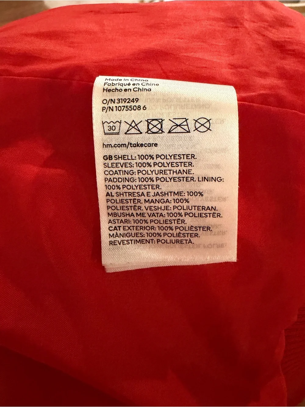H&M Red NYC varsity jacket size 6/7 years